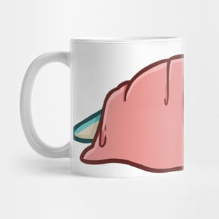 Tired cute long neck dino, dinosaur Mug